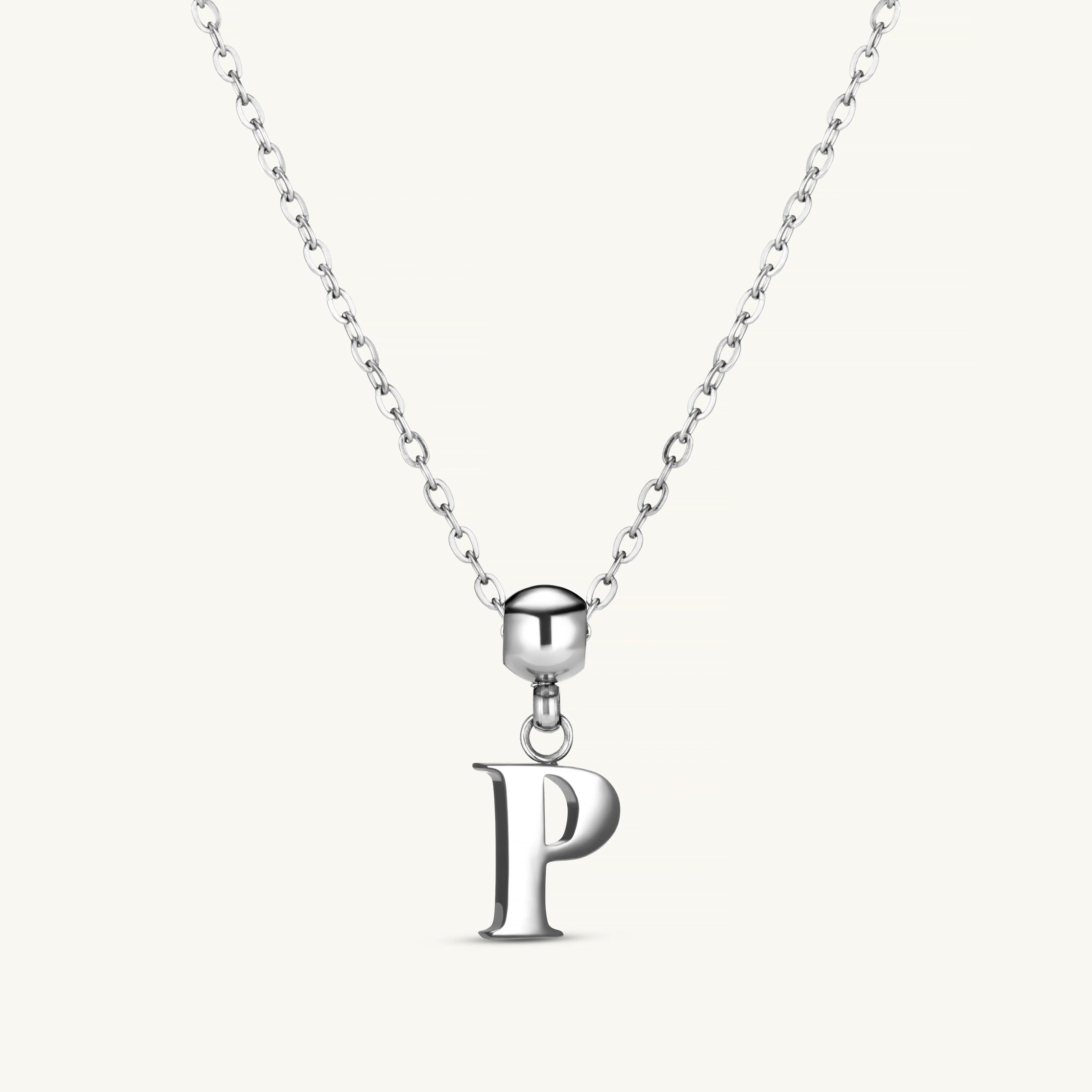 P Classic Initial Charm Silver - Image 3
