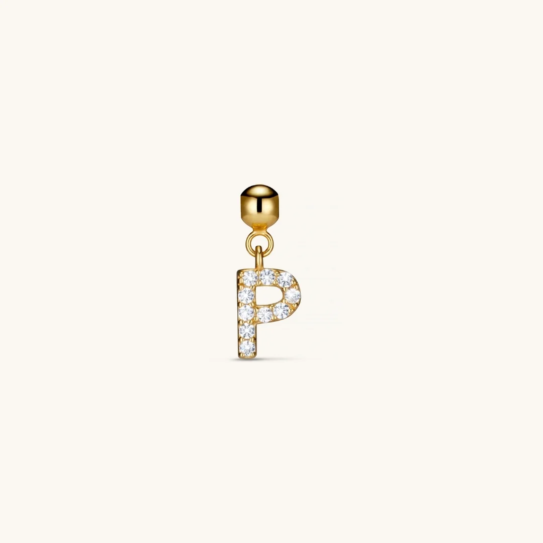 P Diamond Initial Charm Gold