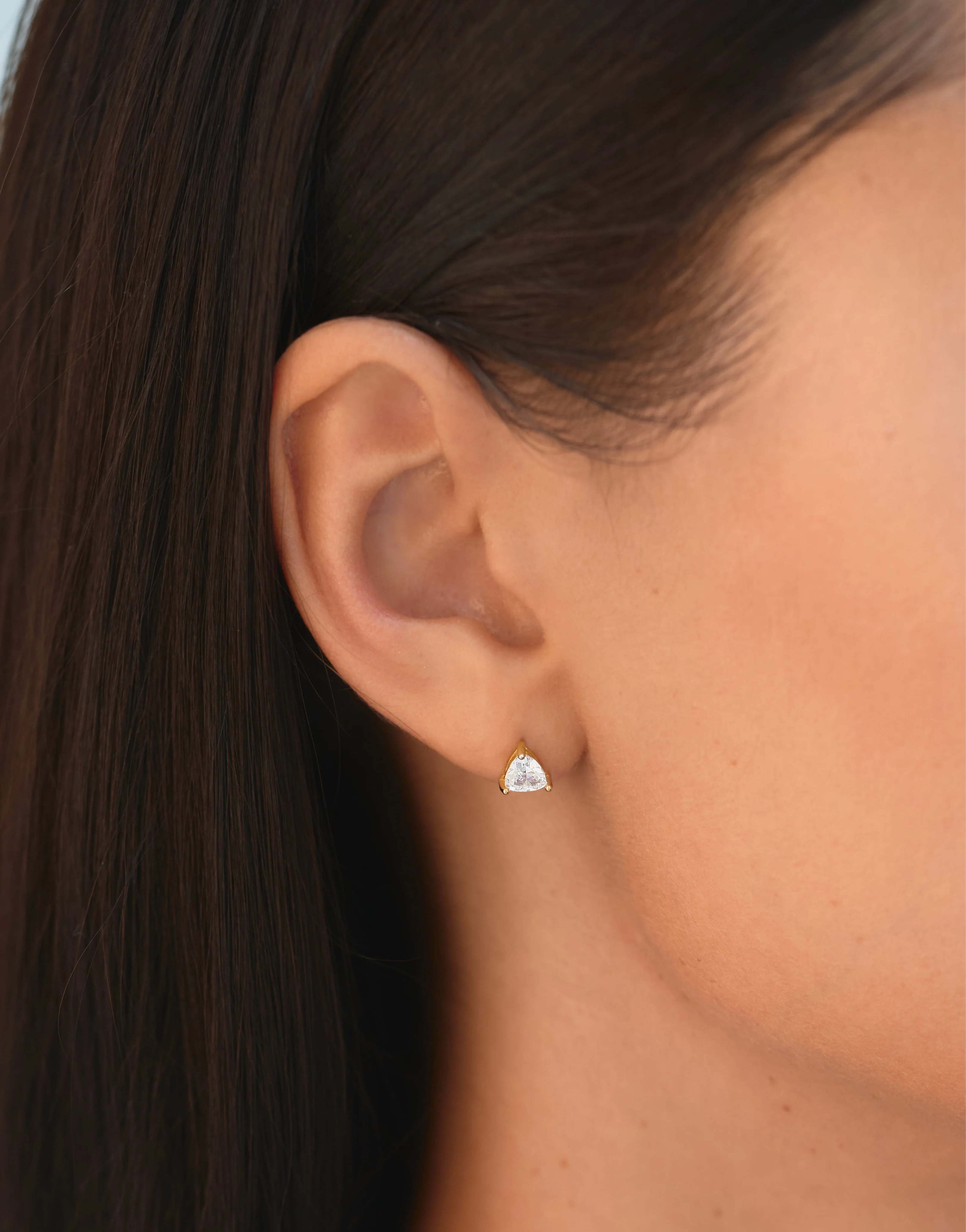 Passion Heart Charm Necklace & Diamond Trio Studs Gold - Image 6