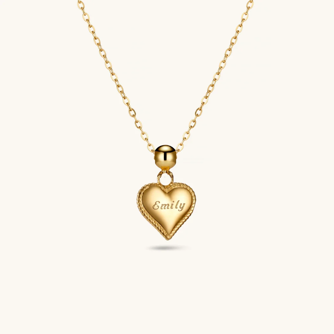 Passion Heart Charm Necklace Gold