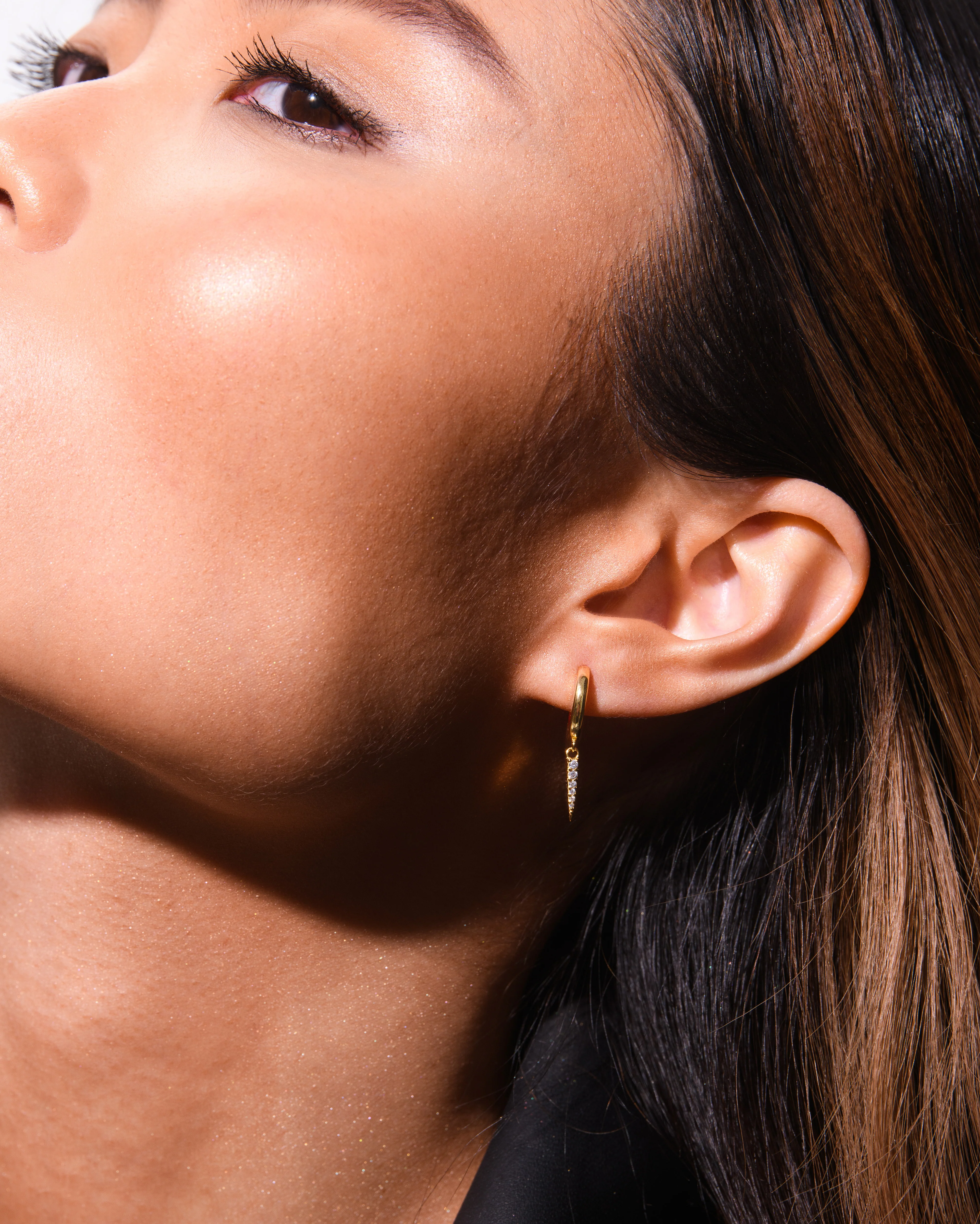 Pave Drop Earrings Silver - Image 2