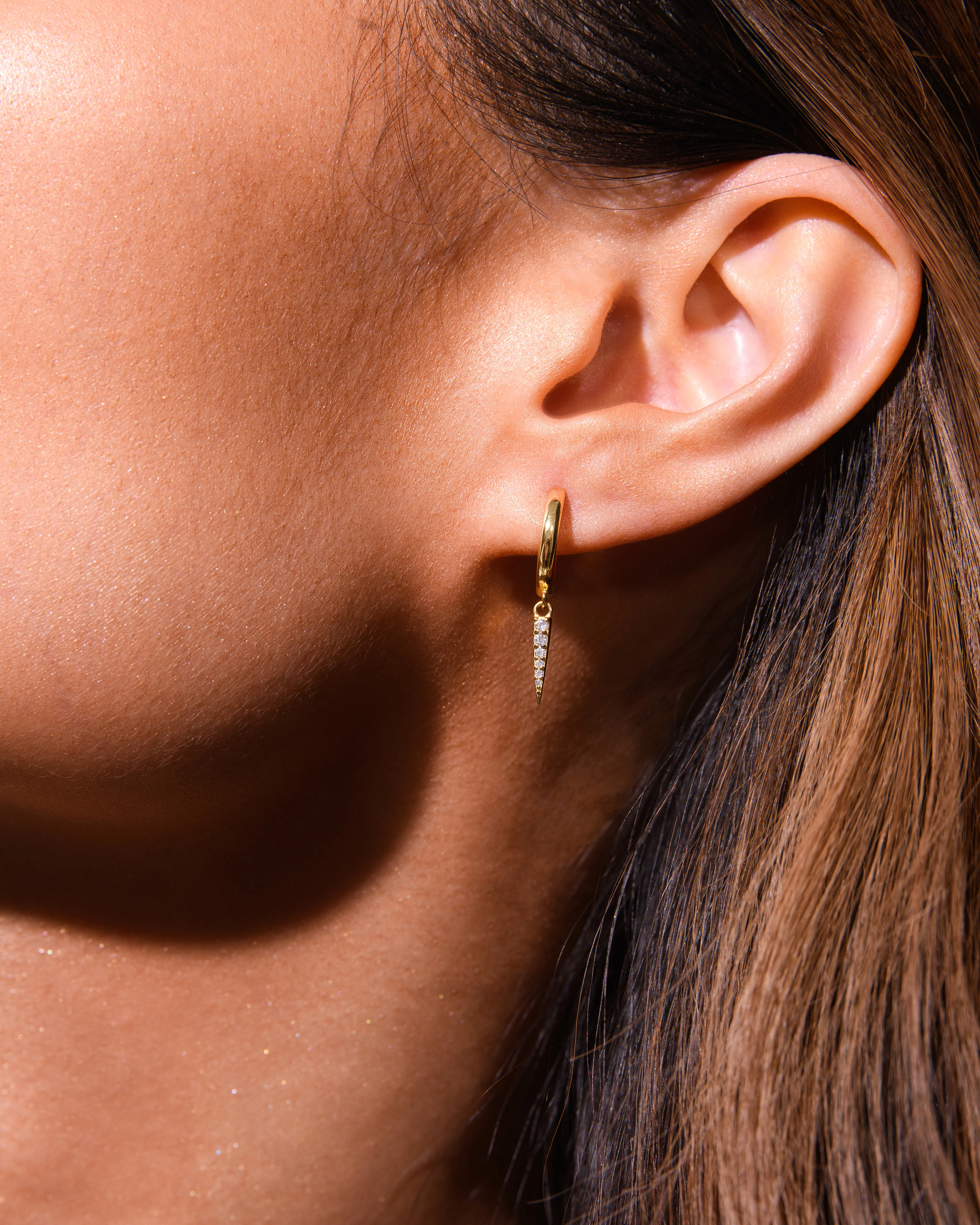 Pave Drop Earrings Silver - Image 3