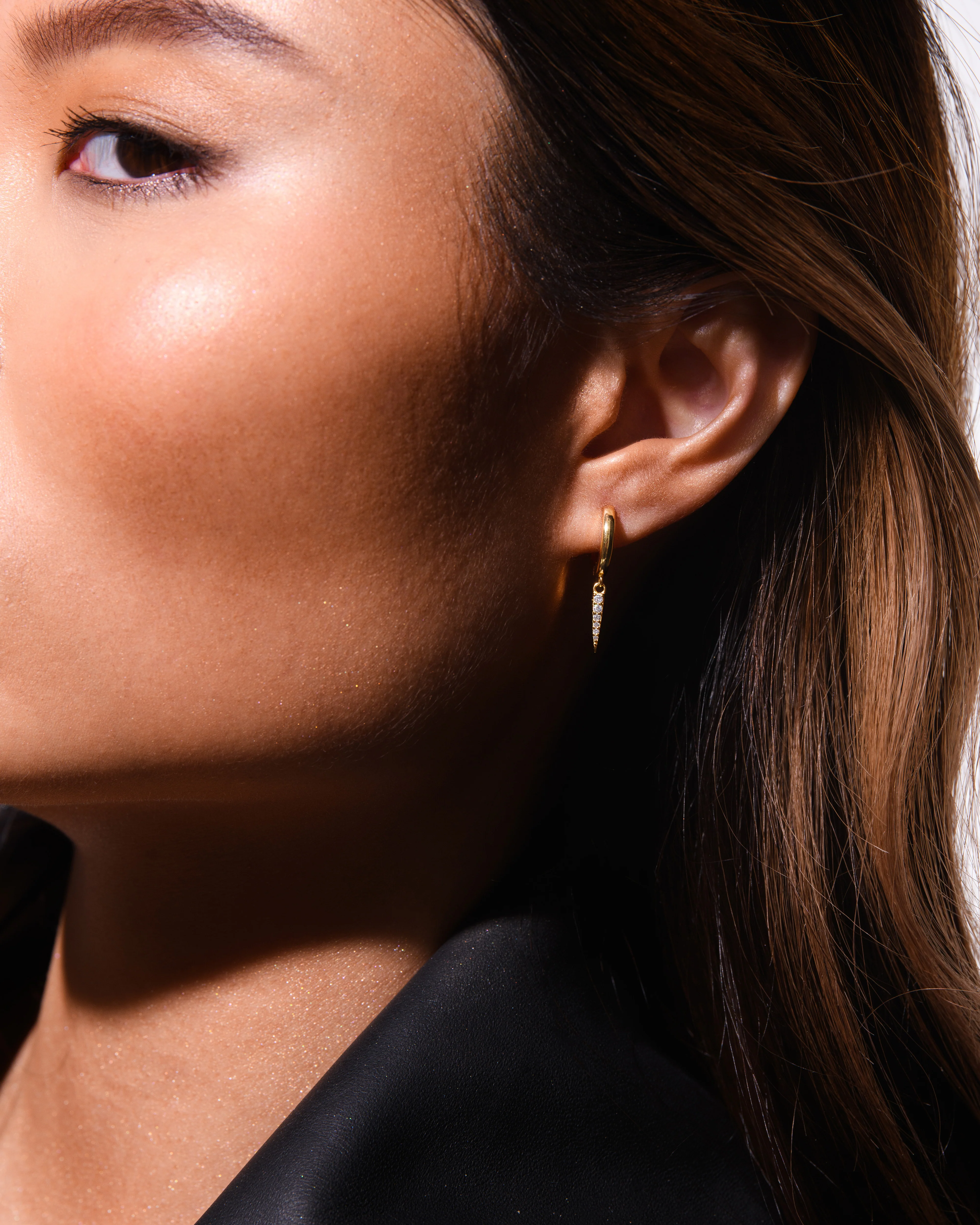 Pave Drop Earrings Silver - Image 4