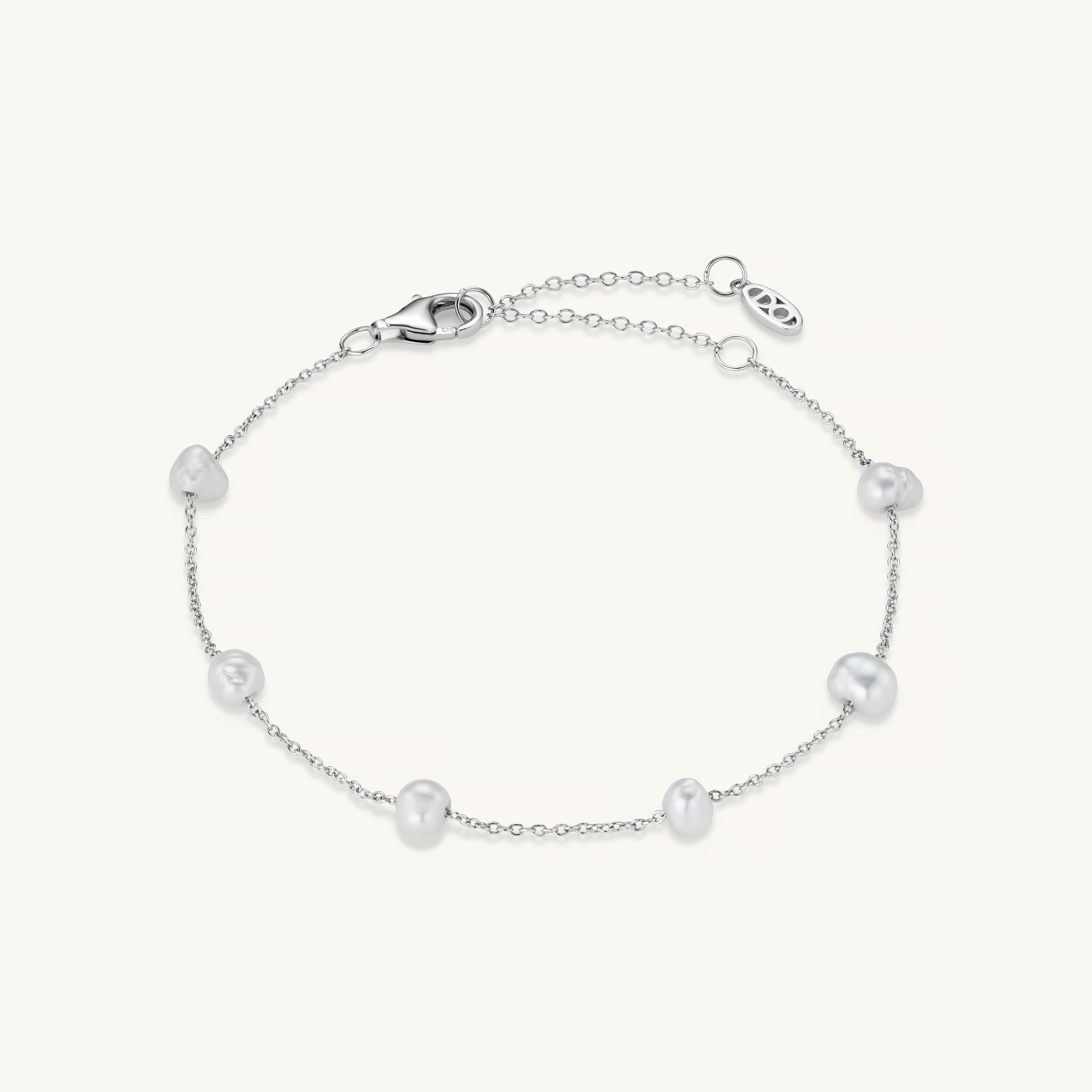 Infinity Pearl Bracelet Silver