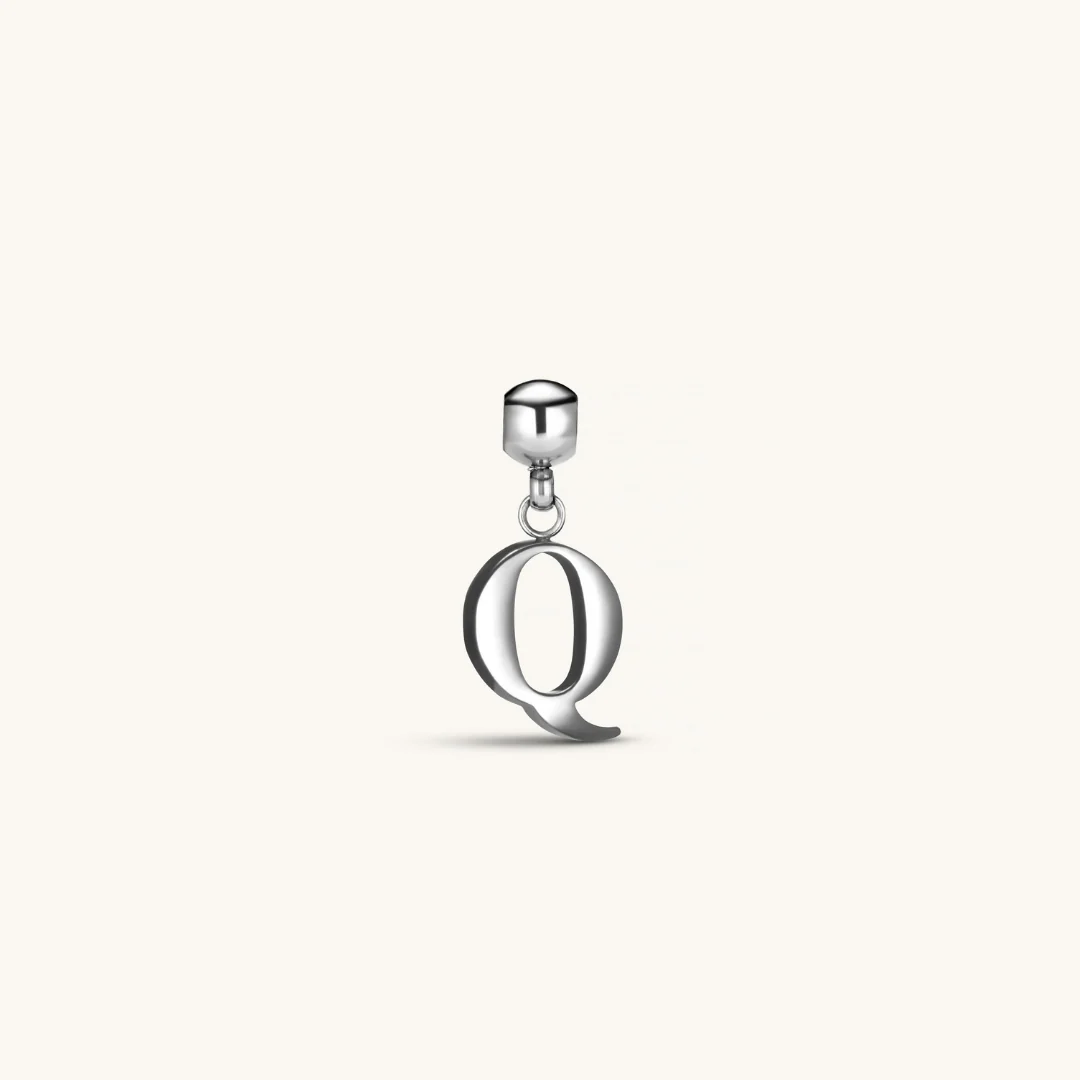 Q Classic Initial Charm Silver