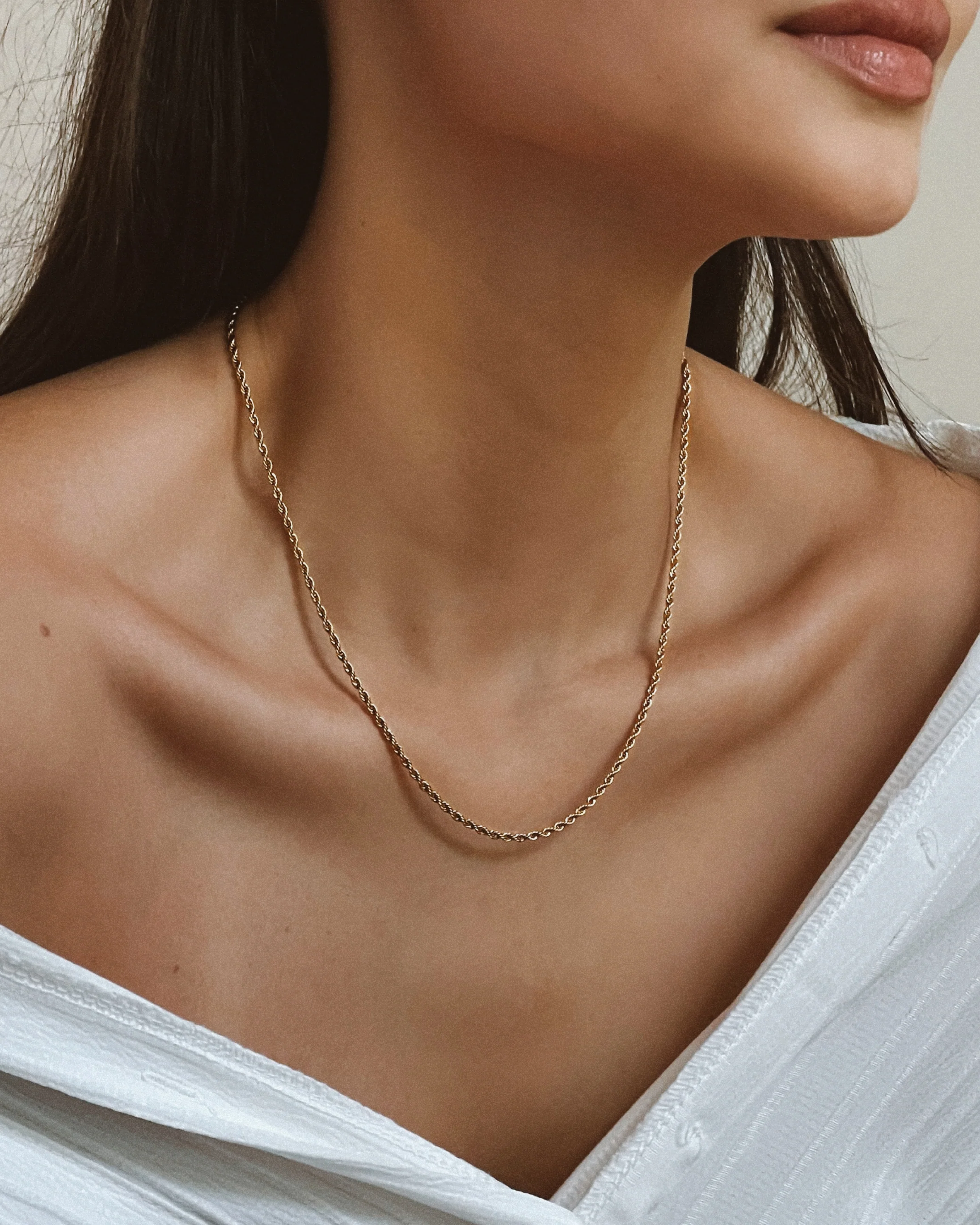 Rope Necklace & Bracelet Set In Gold - Image 6