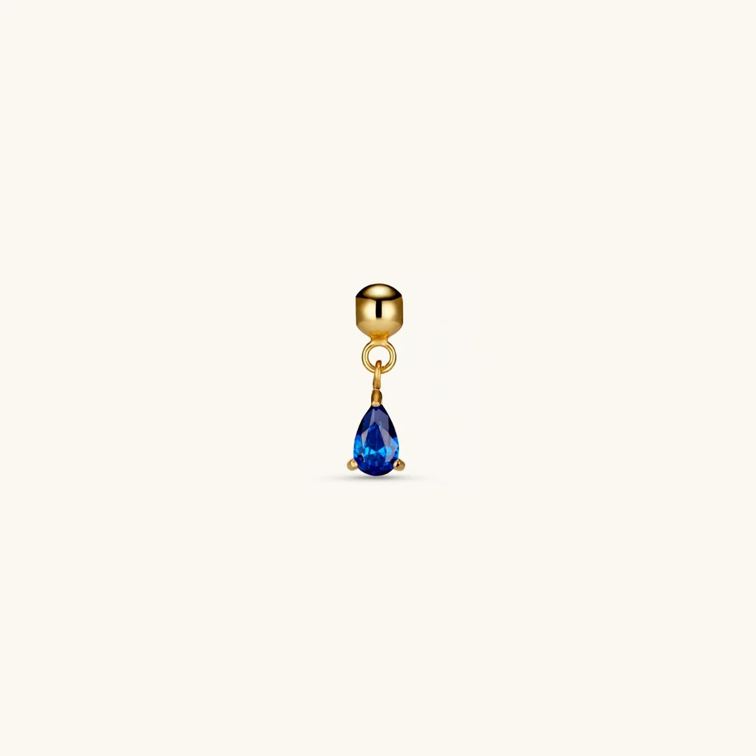 Sapphire Crystal Charm Gold