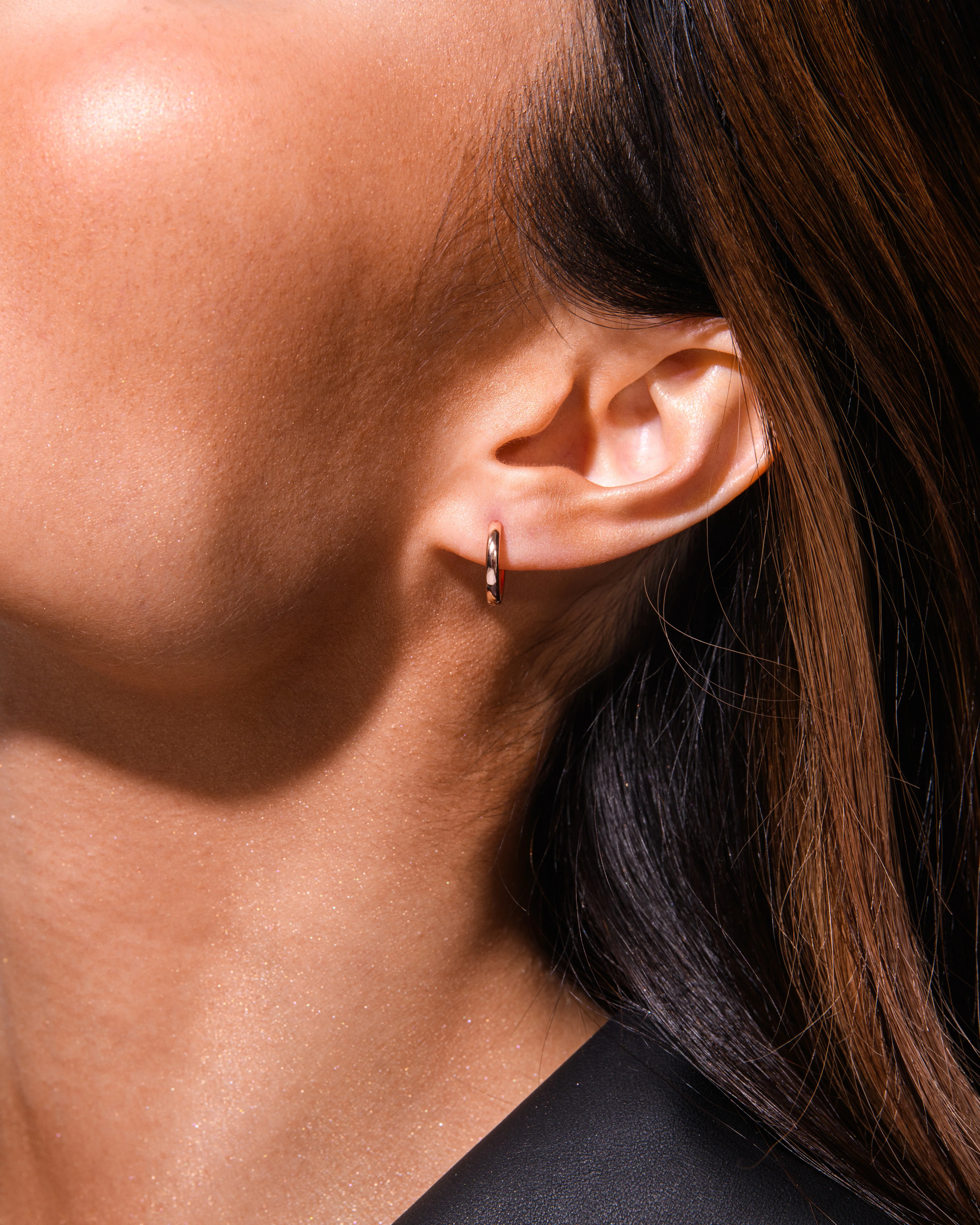 Small Hoops in Rose Gold - Image 3