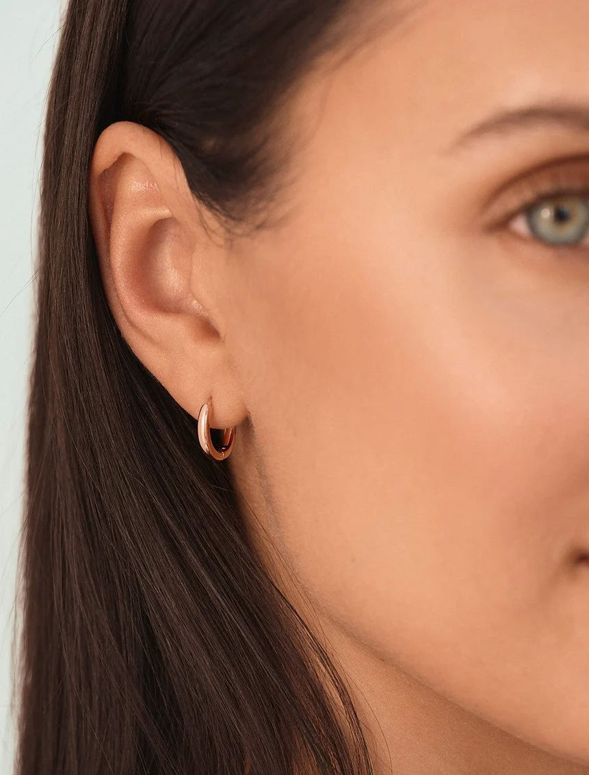 Small Hoops in Rose Gold - Image 4