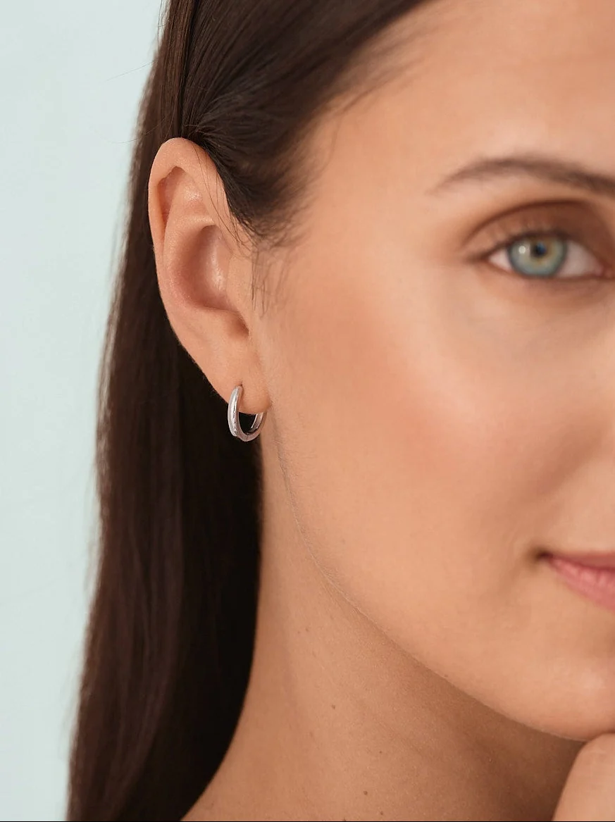 Small Hoops in Silver - Image 4