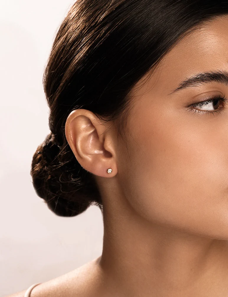 Sphere Pave Studs In Silver - Image 7