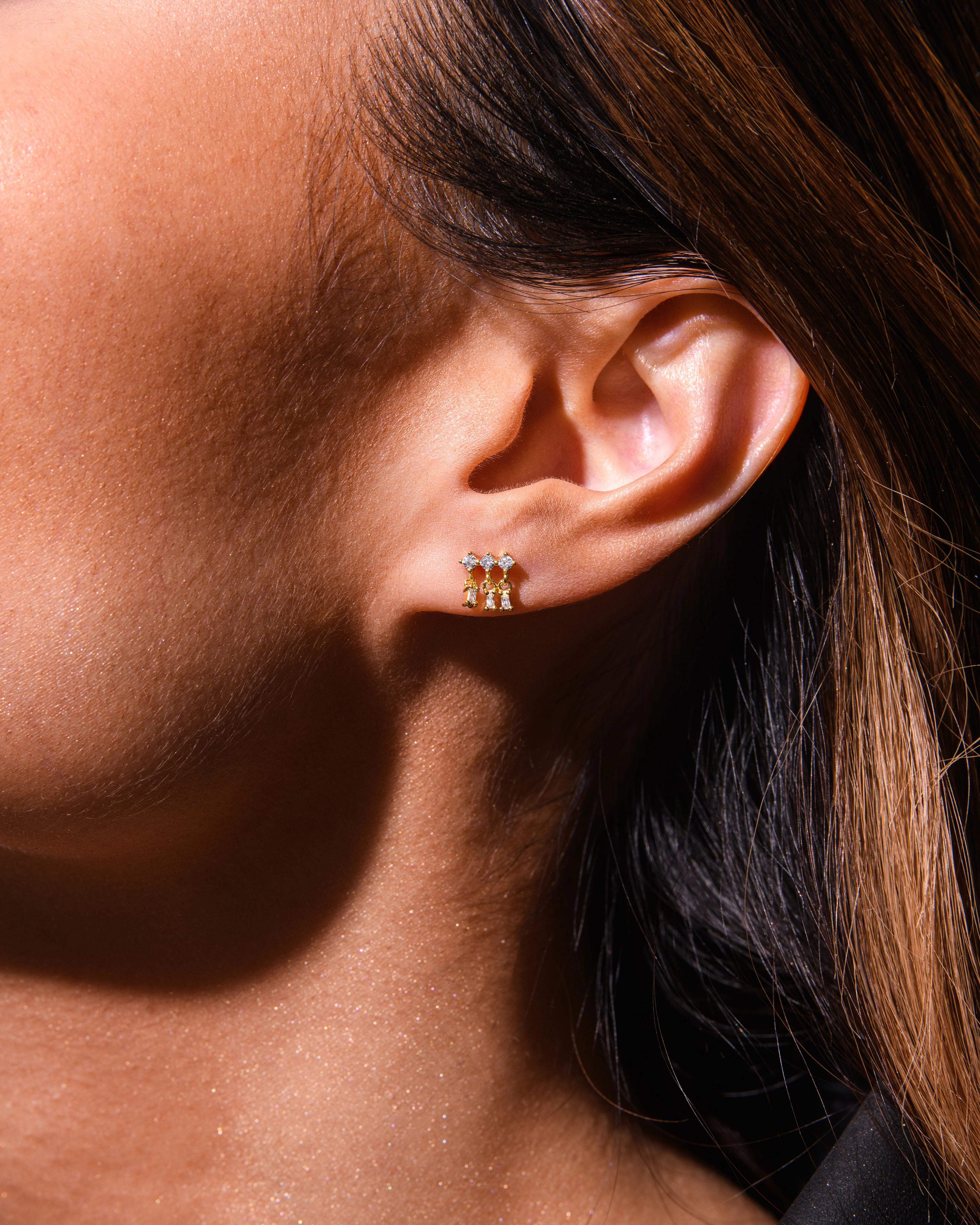 Tassel Crystal Earrings Silver - Image 3