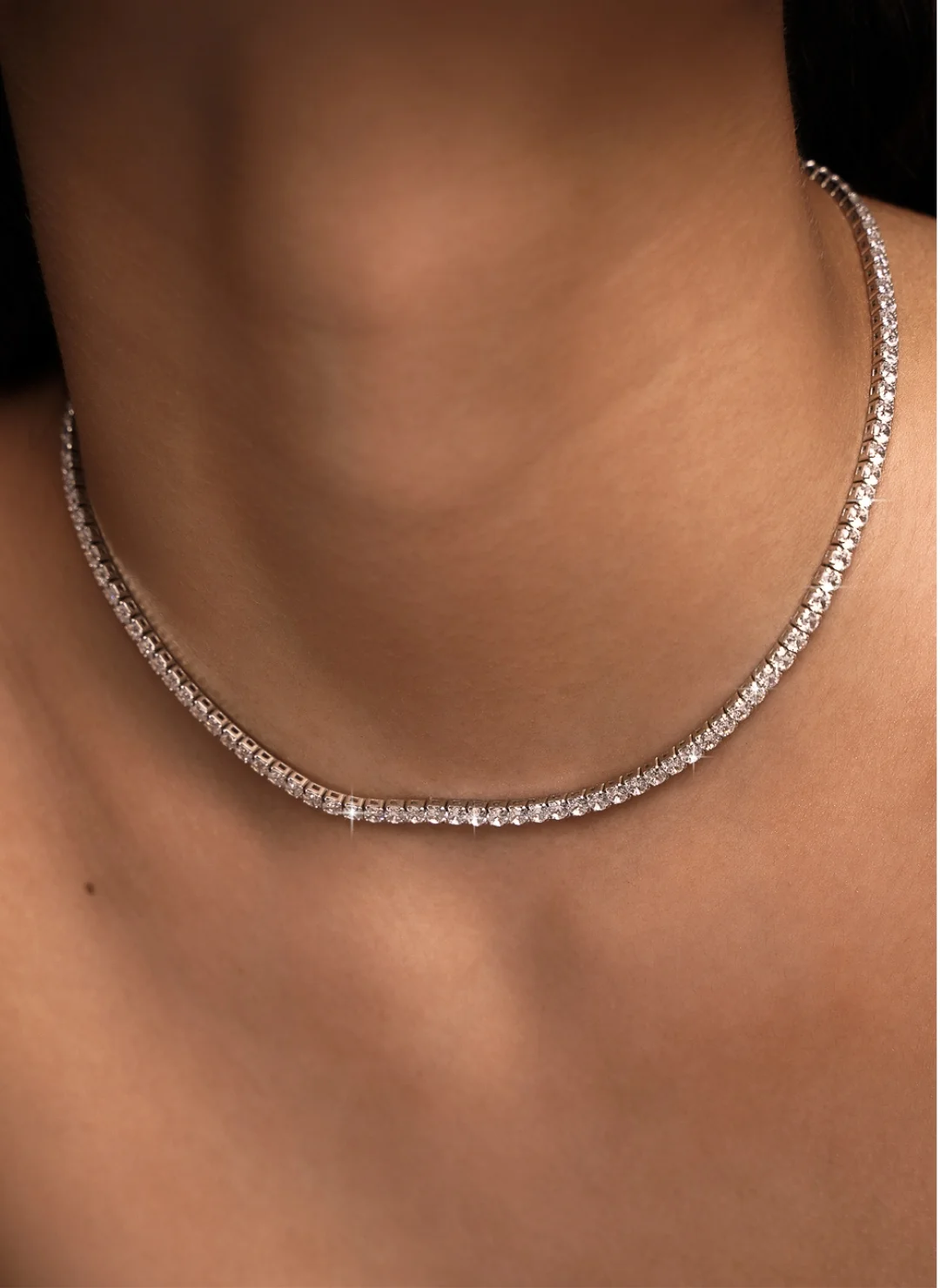 Tennis Necklace in Silver - Image 7