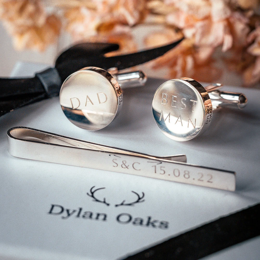 Tie Pin & Cufflinks Gift Set in Silver - Image 3
