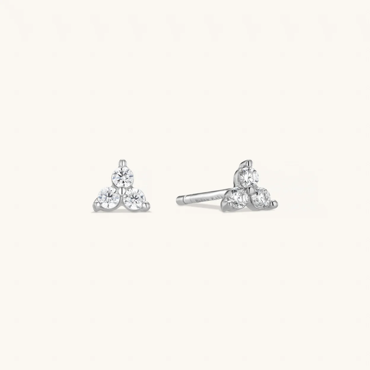 Trinity Stud Earrings Silver