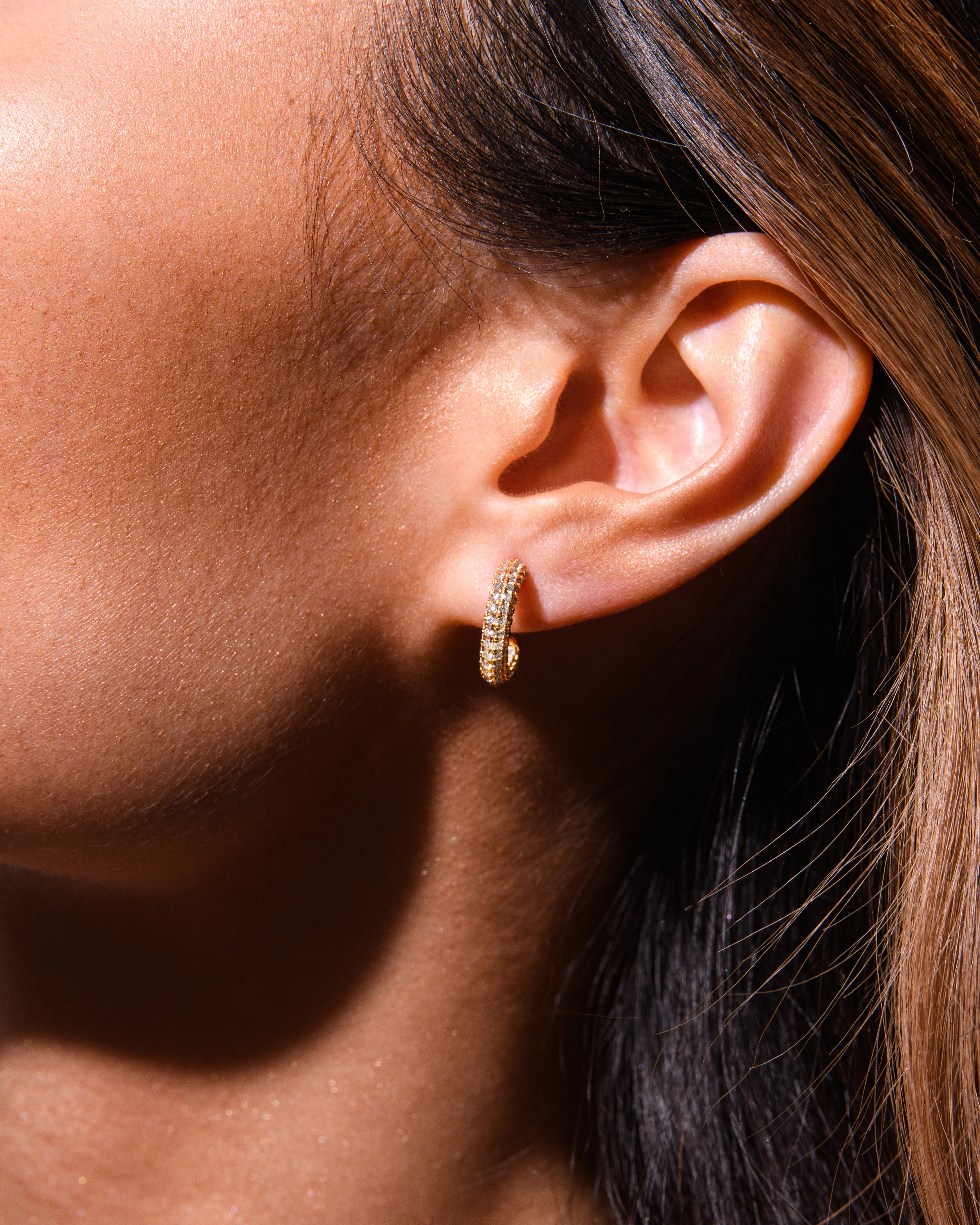 Twilight Crystal Hoop Earrings Silver - Image 3