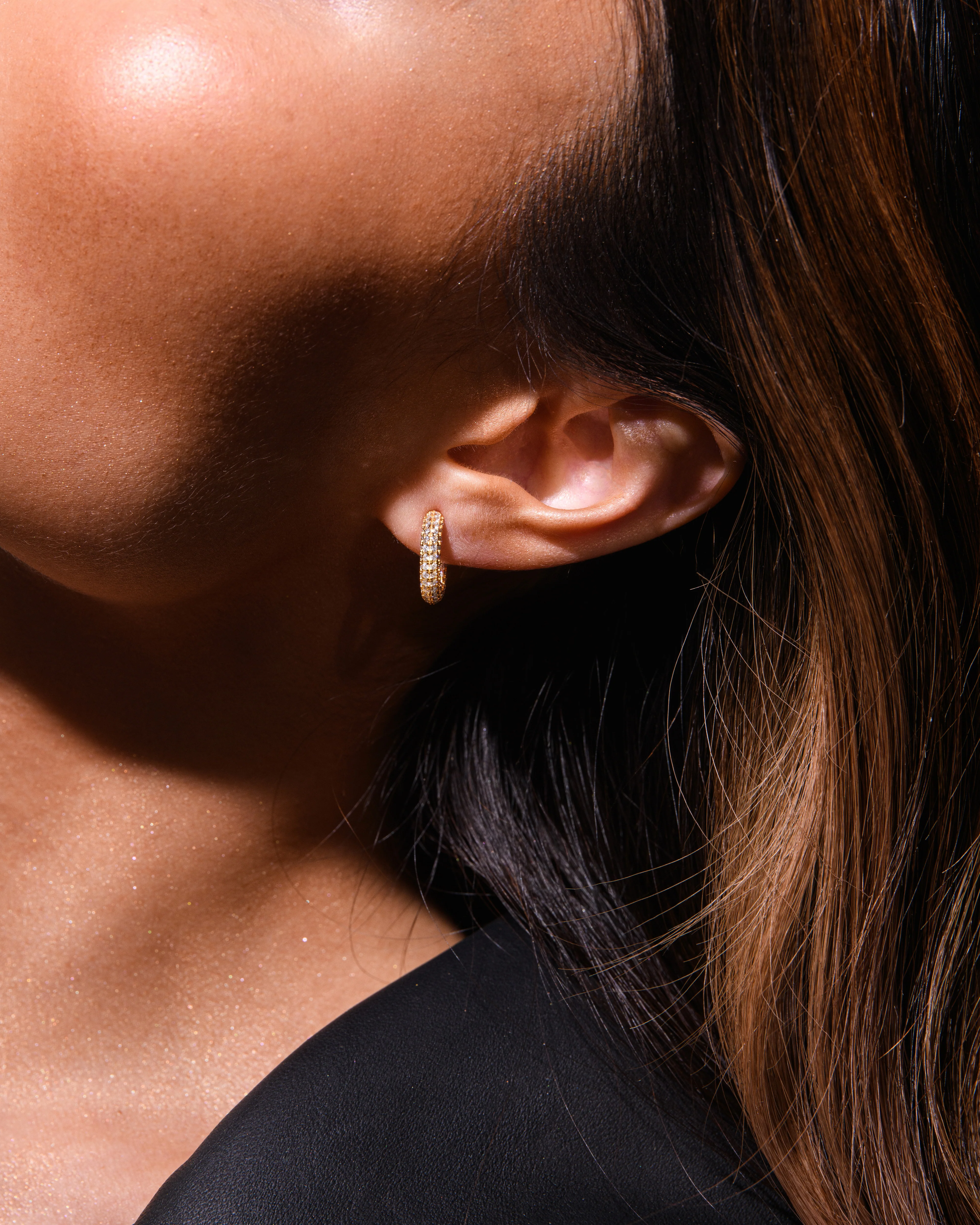 Twilight Crystal Hoop Earrings Silver - Image 4