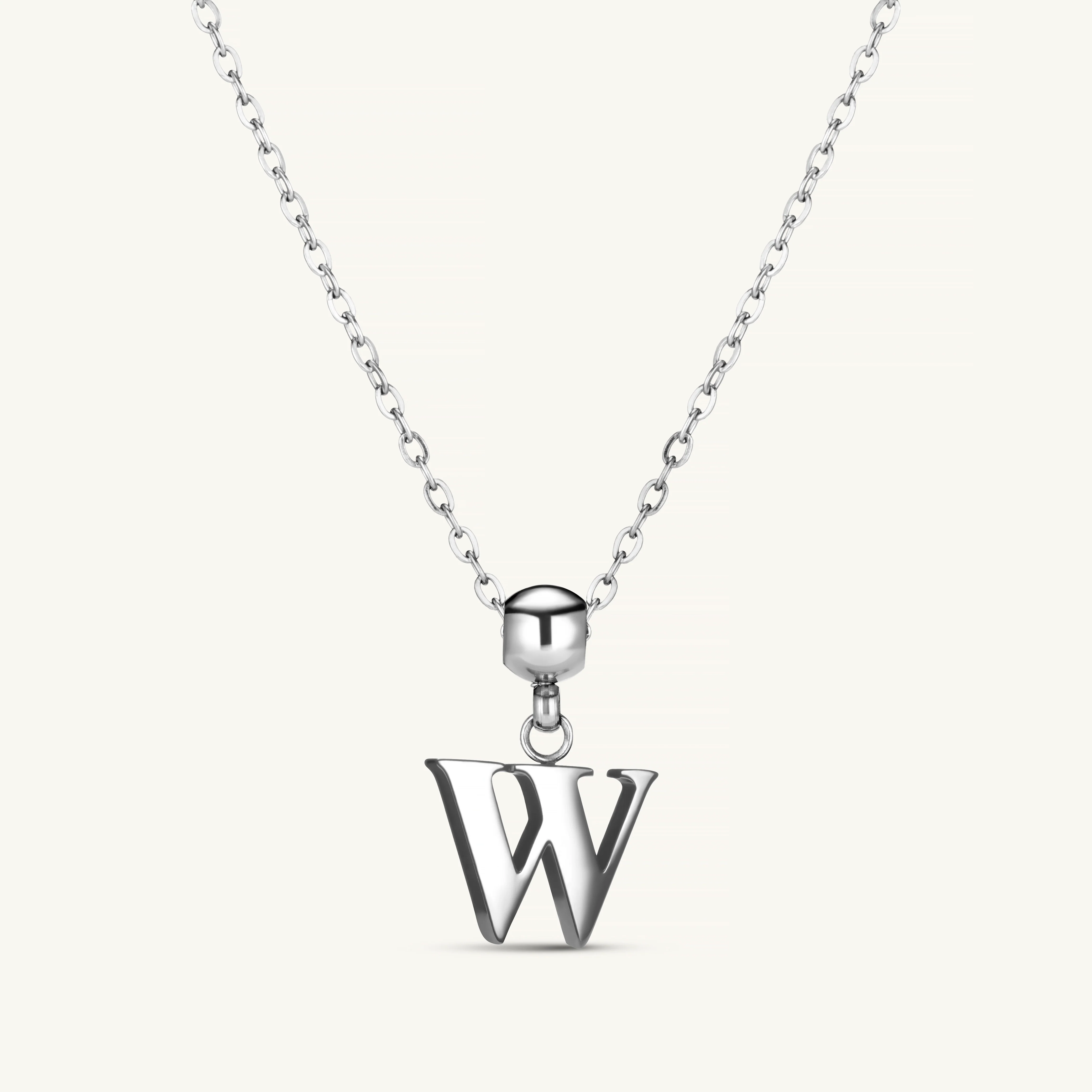 W Classic Initial Charm Silver - Image 3