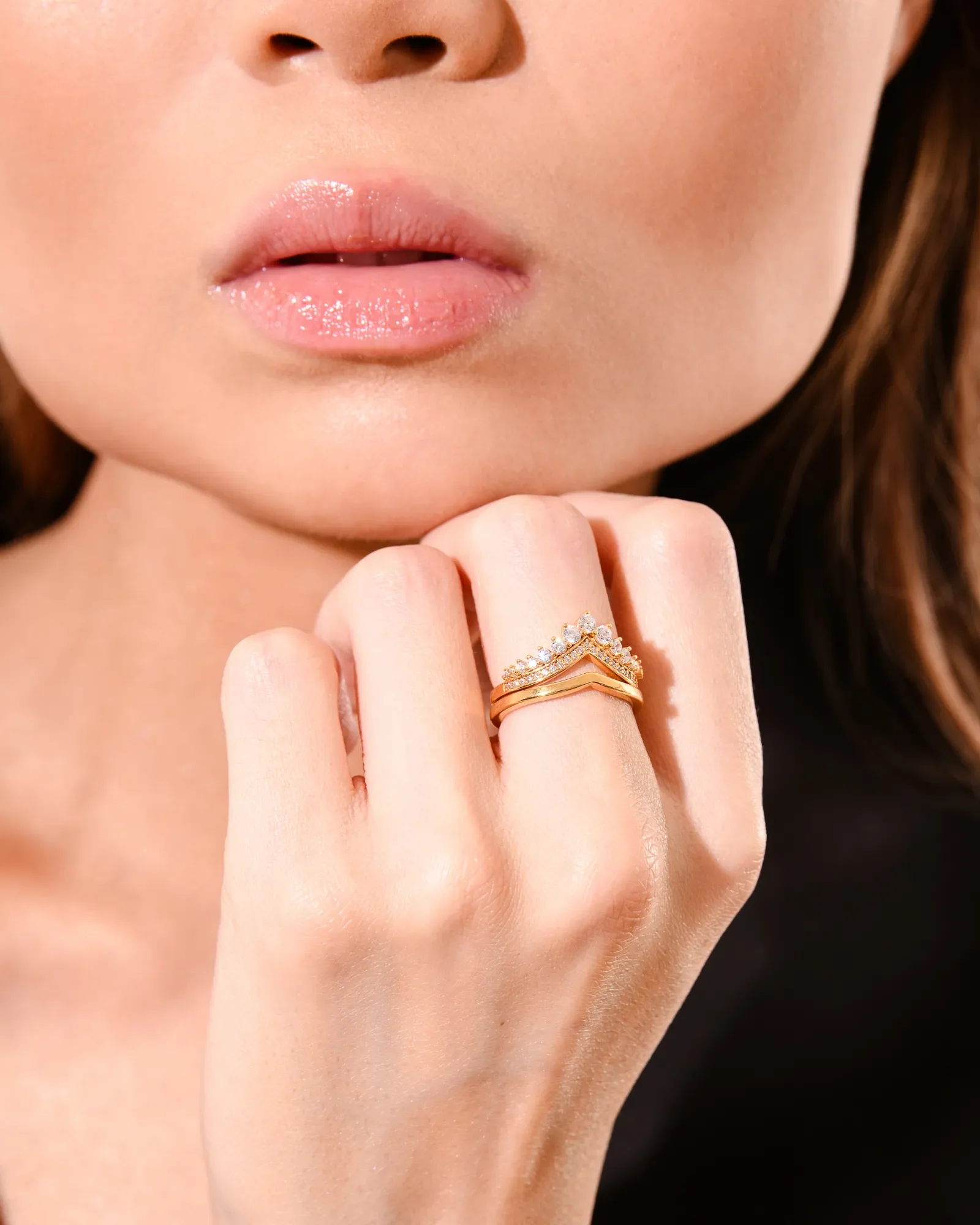 Wishbone Jewel Ring in Silver - Image 4