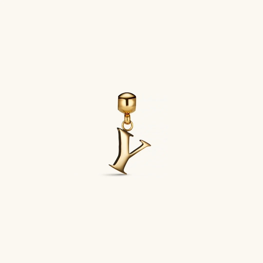 Y Classic Initial Charm Gold