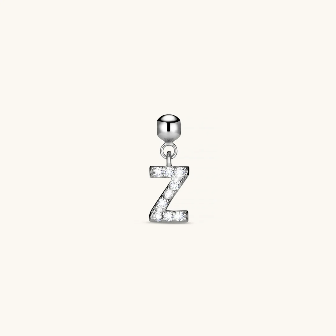 Z Diamond Initial Charm Silver