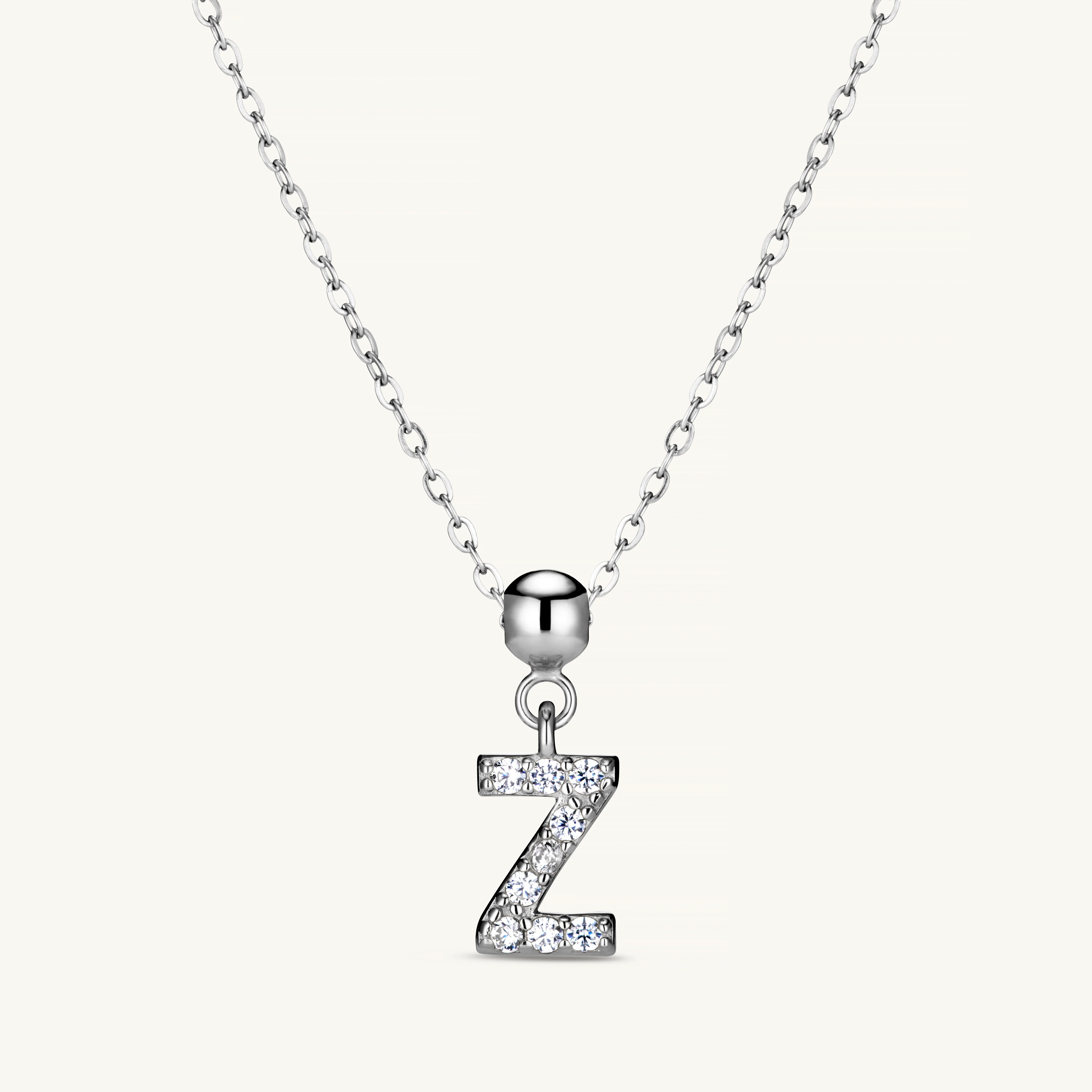 Z Diamond Initial Charm Silver - Image 3