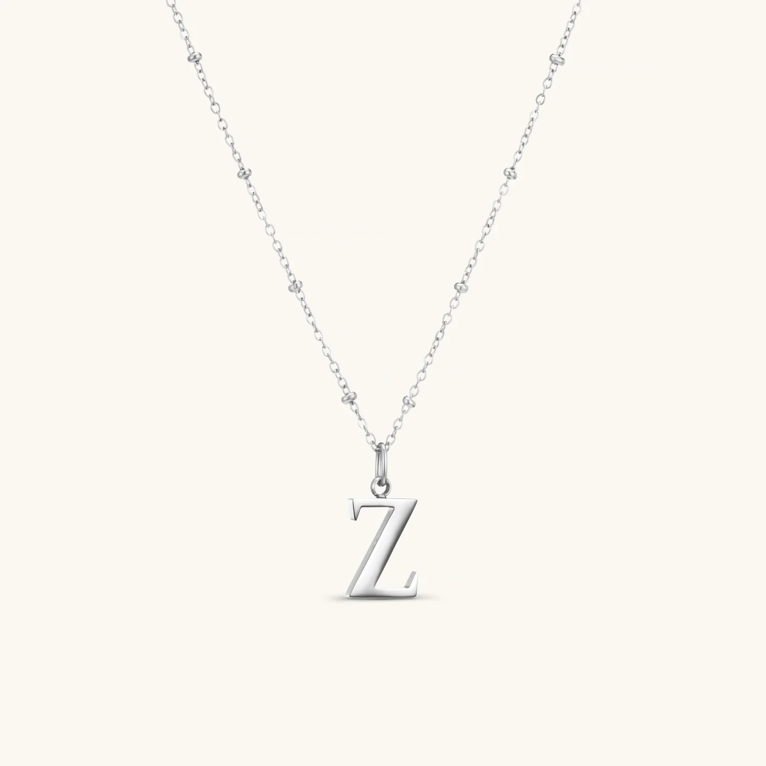 Z Initial Pendant Necklace Silver