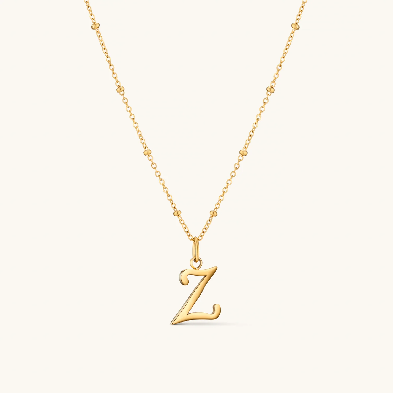 Z Script Initial Necklace Gold